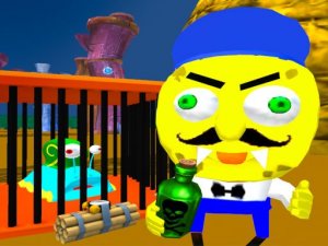 Sponge Neighbor Escape 3D Online Stealth Game